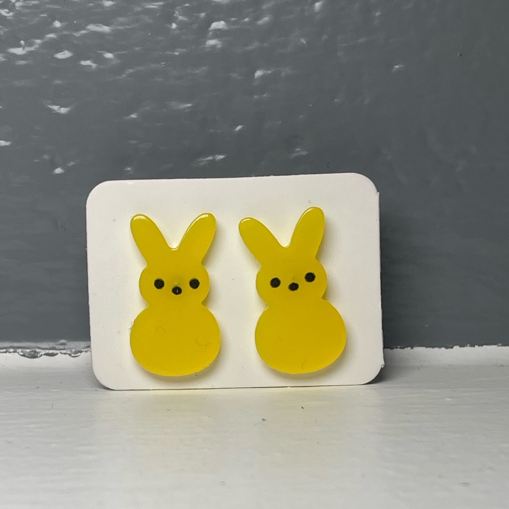 Peeps Bunny Shaped Stud Earrings